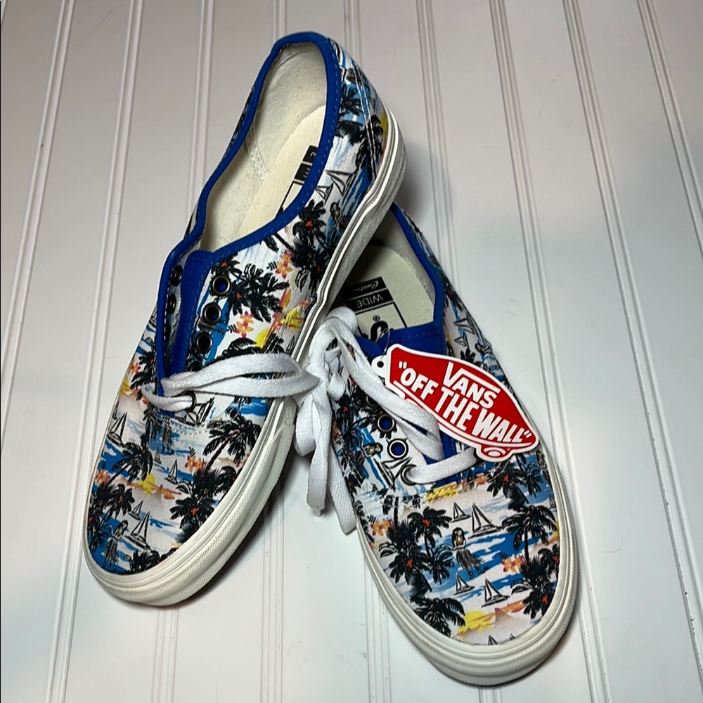 Vans Hawaiian tropical print  - Blue and White